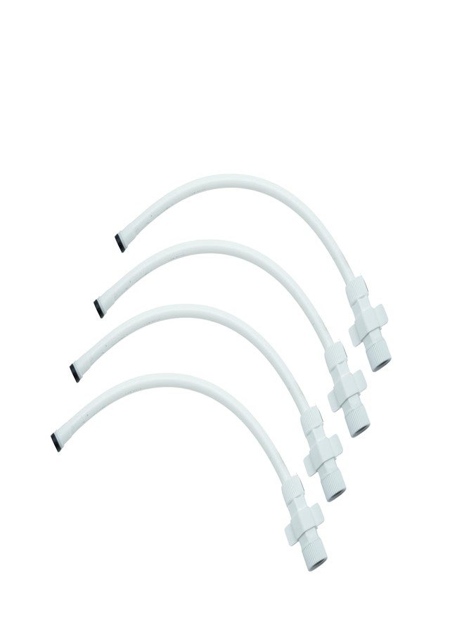 LuvBath Fitting 6-Inch (15 cm) PTMT Connection Pipe | White | Leakproof Hose for Hot & Cold Water | Kitchen, Bathroom, Toilet, Sink & Geyser | Pack of 4, 6-Inch (15 cm) - Image 1